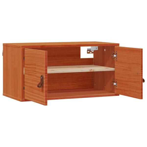 Wandschrank mit Regal mit Tür 2 pcs Wachsbraun 60 x 30 x 30 cm