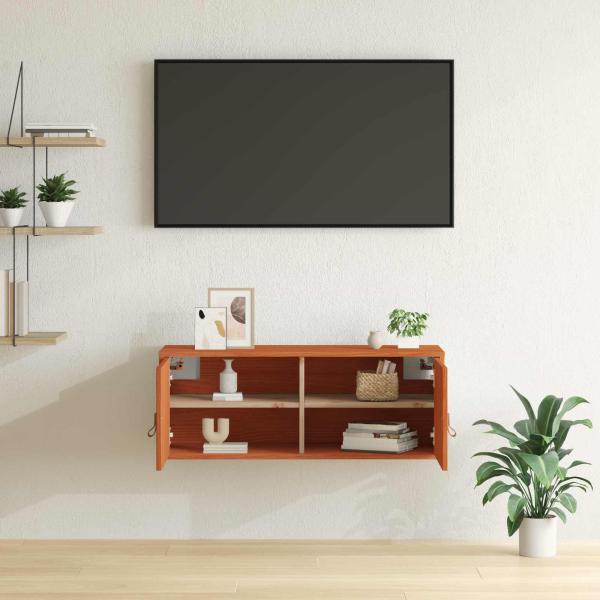 Wandschrank Wachsbraun 80 x 30 x 30 cm Massives Kiefernholz