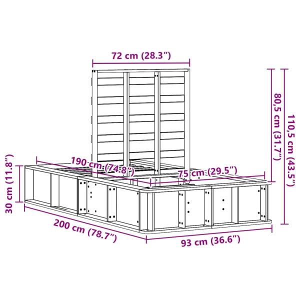Bettrahmen Wachsbraun 75 x 190 cm Massives Kiefernholz