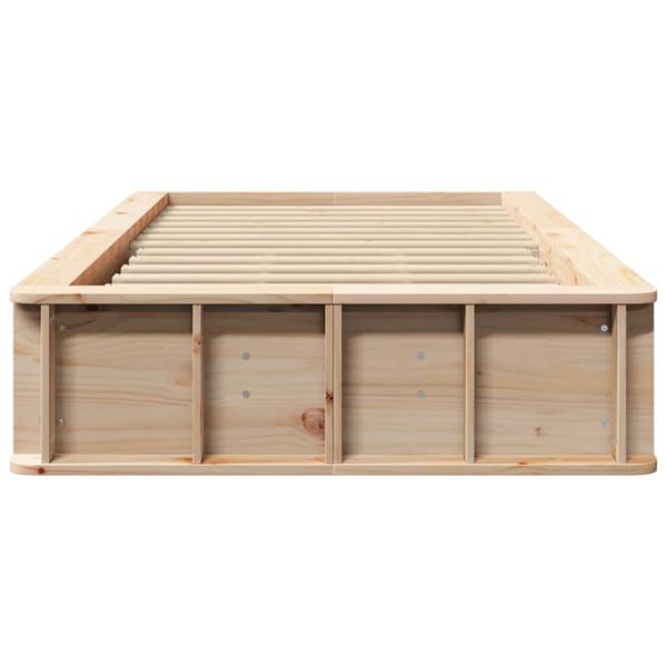 Bettrahmen Wachsbraun 75 x 190 cm Massives Kiefernholz