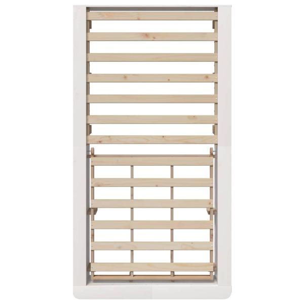 Bettrahmen Weiß 75 x 190 cm Massives Kiefernholz