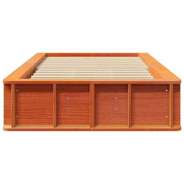 Bettrahmen Wachsbraun 75 x 190 cm Massives Kiefernholz