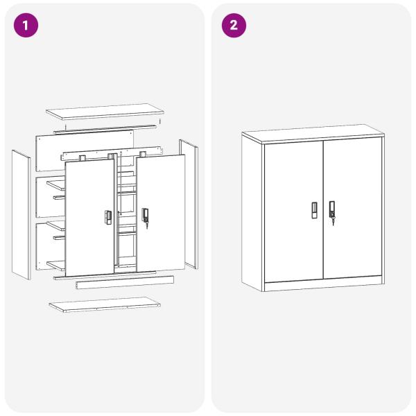 ARDEBO.de - Aufbewahrungsschrank mit Speicher Olive Grün 90 x 40 x 105 cm