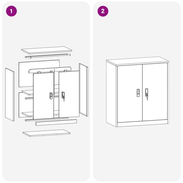 Aufbewahrungsschrank mit Speicher Senfgelb 80 x 40 x 90 cm