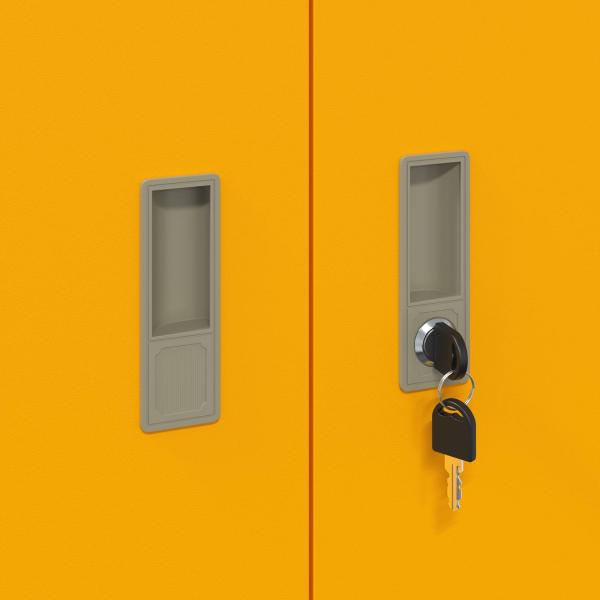 ARDEBO.de - Aufbewahrungsschrank mit Speicher Senfgelb 80 x 40 x 105 cm