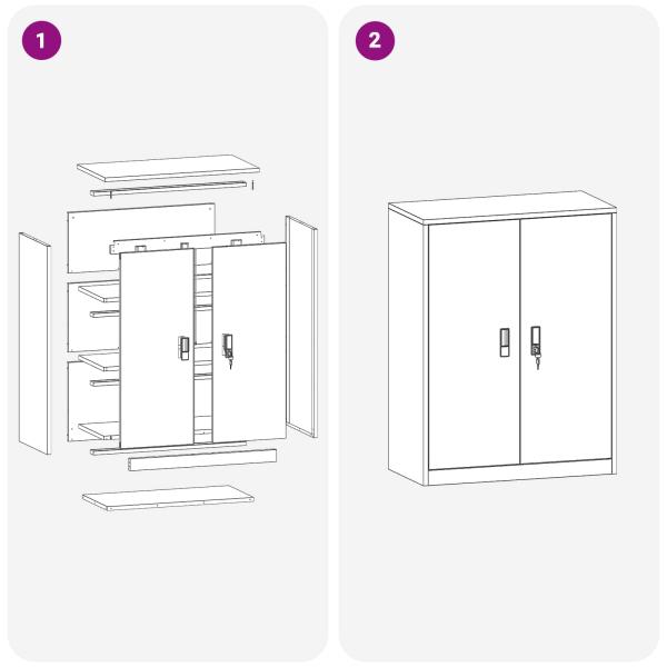 Aufbewahrungsschrank mit Speicher Senfgelb 80 x 40 x 105 cm