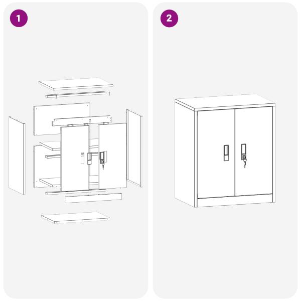 Aufbewahrungsschrank Rosa 60 x 40 x 70 cm Kaltgewalzter Stahl
