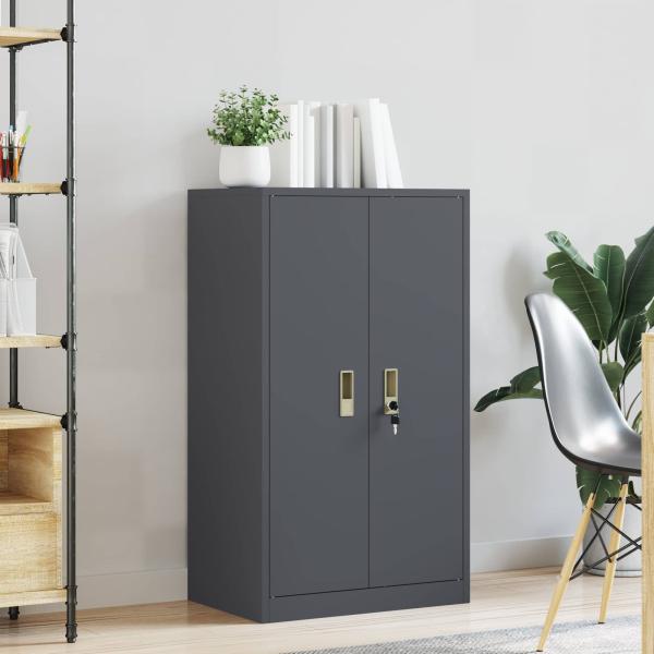 ARDEBO.de - Aufbewahrungsschrank mit Speicher Anthrazit 60 x 40 x 105 cm