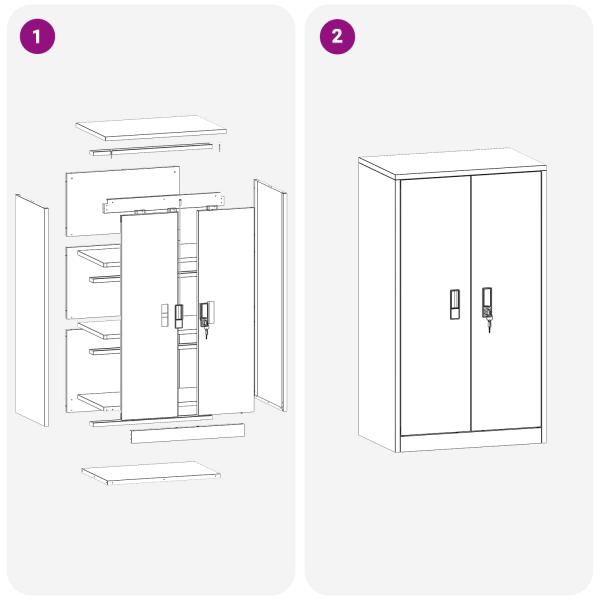 Aufbewahrungsschrank mit Speicher Senfgelb 60 x 40 x 105 cm