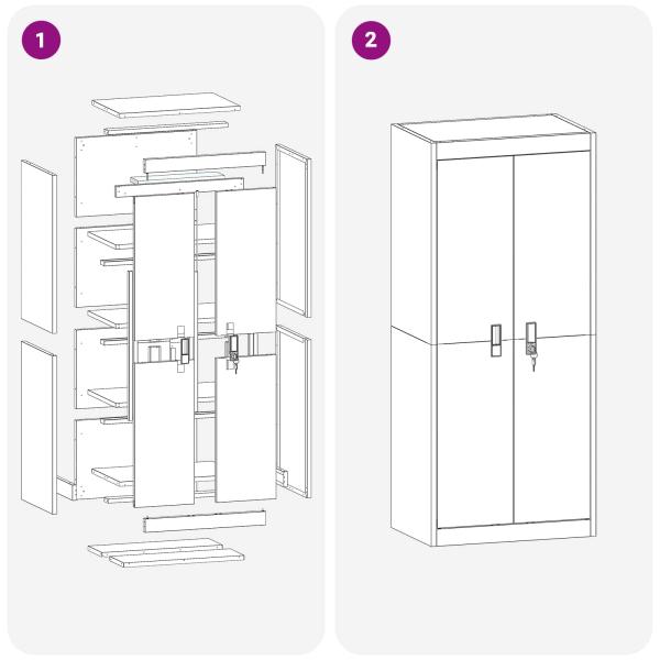 Aufbewahrungsschrank mit Speicher Senfgelb 60 x 40 x 140 cm
