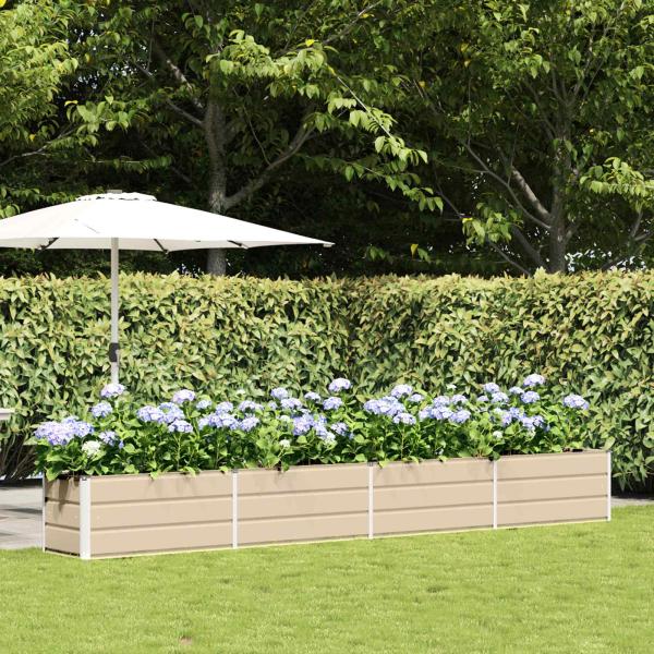 ARDEBO.de - Pflanzkübel Elfenbein 480 x 50 x 45 cm Verzinkter Stahl