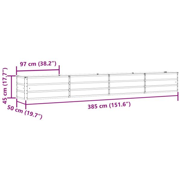 Pflanzkübel Elfenbein 480 x 50 x 45 cm Verzinkter Stahl