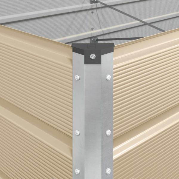 Pflanzkübel Elfenbein 195 x 100 x 45 cm Verzinkter Stahl