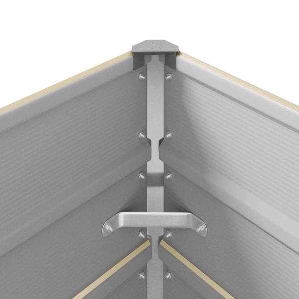 Pflanzkübel Elfenbein 195 x 100 x 45 cm Verzinkter Stahl