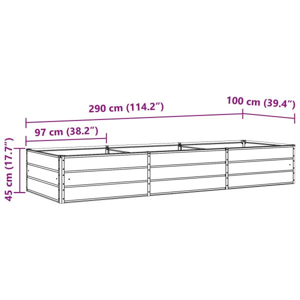 ARDEBO.de - Pflanzkübel Hellgrau 195 x 100 x 45 cm Verzinkter Stahl