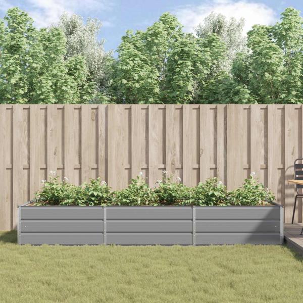 Pflanzkübel Hellgrau 290 x 100 x 45 cm Verzinkter Stahl