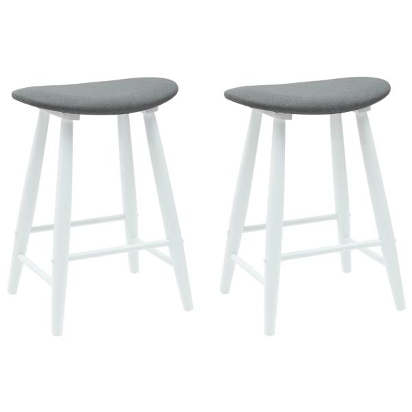 Esszimmerstühle 2 pcs Weiß 46 x 37 x 63 cm Massives Gummiholz