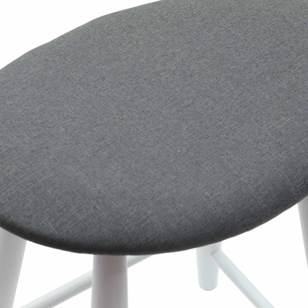 Esszimmerstühle 2 pcs Weiß 46 x 37 x 63 cm Massives Gummiholz