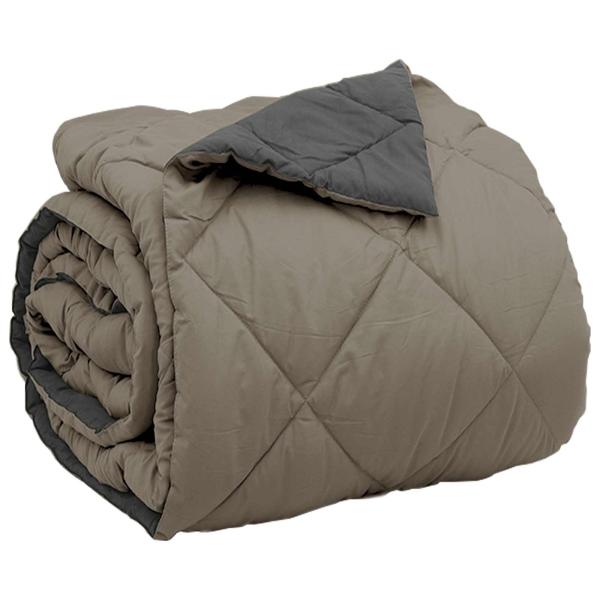 Ganzjahresbettdecke Hellgrau und Anthrazit 220 x 260 cm