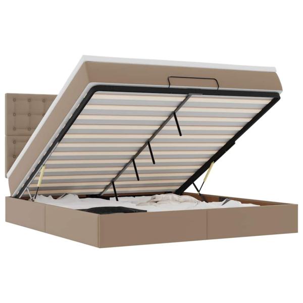 Ottoman-Bett mit Matratze & LEDs 160x200cm Kunstleder