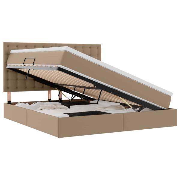 Aufbewahrungsbett Cappuccino 160 x 200 cm Kunstleder