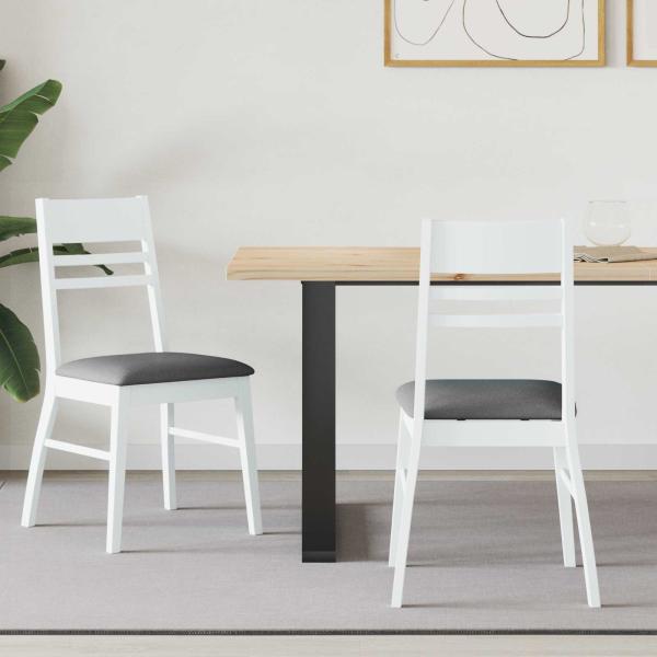 ARDEBO.de - Esszimmerstühle 2 pcs Weiß 43 x 54 x 89 cm Massives Gummiholz
