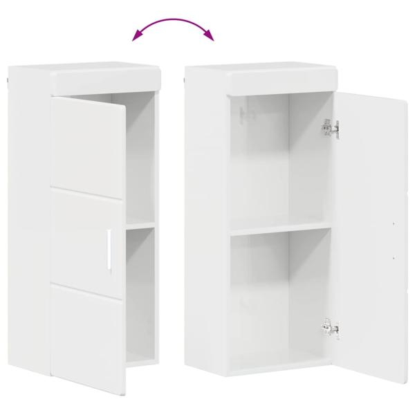 Badezimmermöbel-Set mit Tür TULUM Hochglanz Weiß Holzwerkstoff