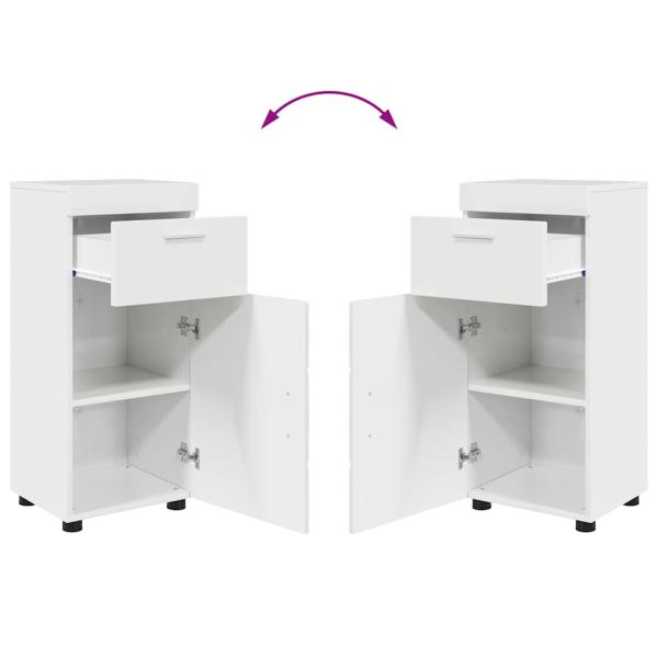 Badezimmermöbel-Set mit Tür TULUM Hochglanz Weiß Holzwerkstoff