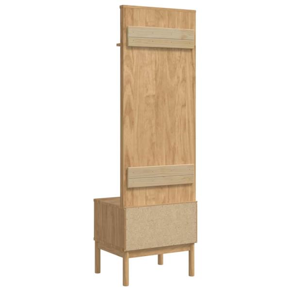 ARDEBO.de - Flurschrank FLORO Wachsbraun 50 x 40 x 158 cm Massivholz Kiefer