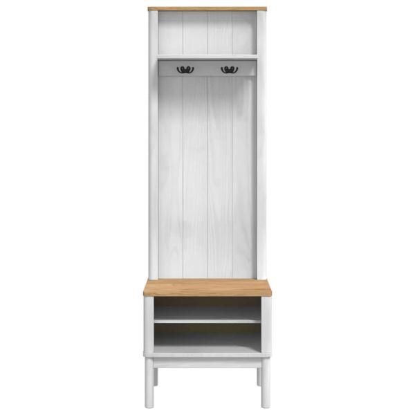 Flurschrank FLORO Weiß 50 x 40 x 158 cm Massivholz Kiefer