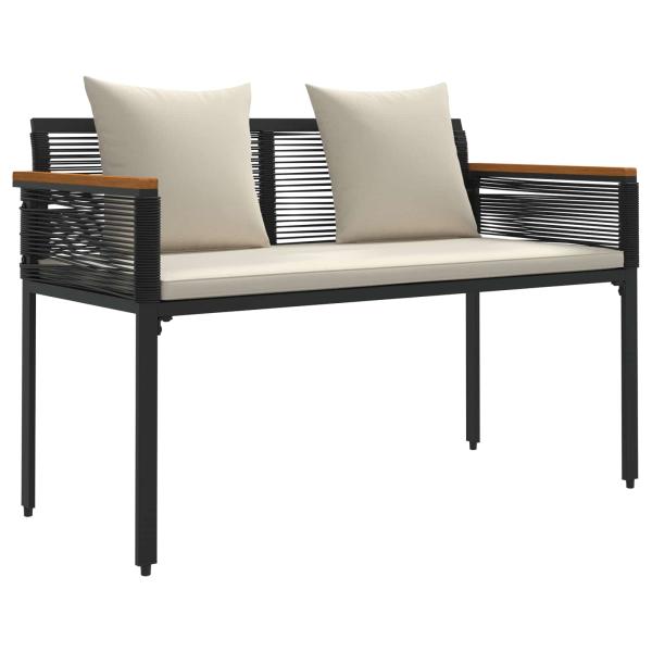 ARDEBO.de - Gartenmöbel Set 4 pcs Schwarz und Cremeweiß PE-Rattan