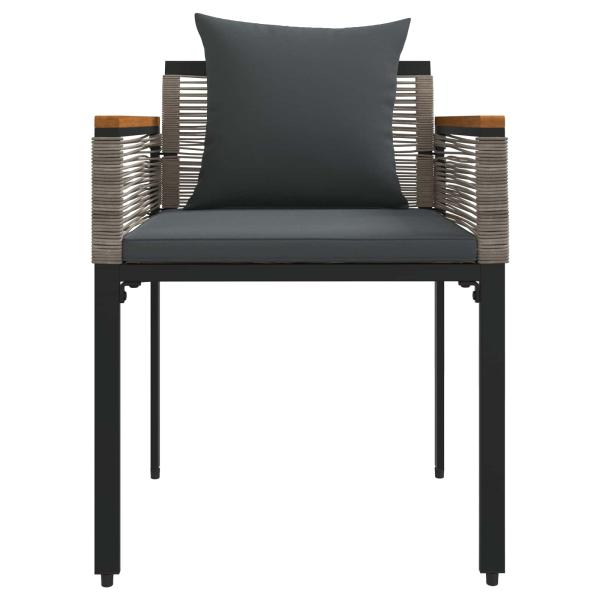 Gartenmöbel Set mit Kissen 3 pcs Grau und Dunkelgrau PE-Rattan