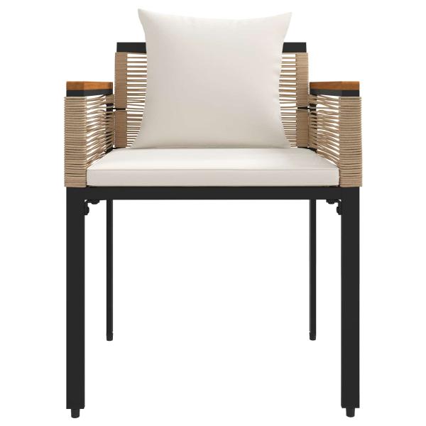 Gartenmöbel Set mit Kissen 3 pcs Beige und Cremeweiß PE-Rattan