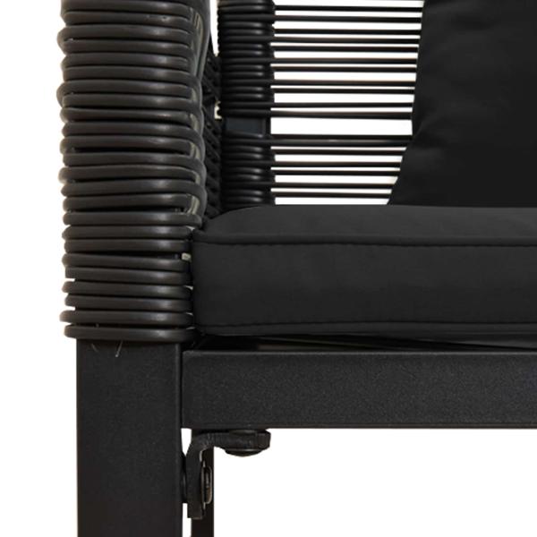 Bank Outdoor mit Kissen Schwarz 117 x 54 x 74,5 cm Poly-Rattan