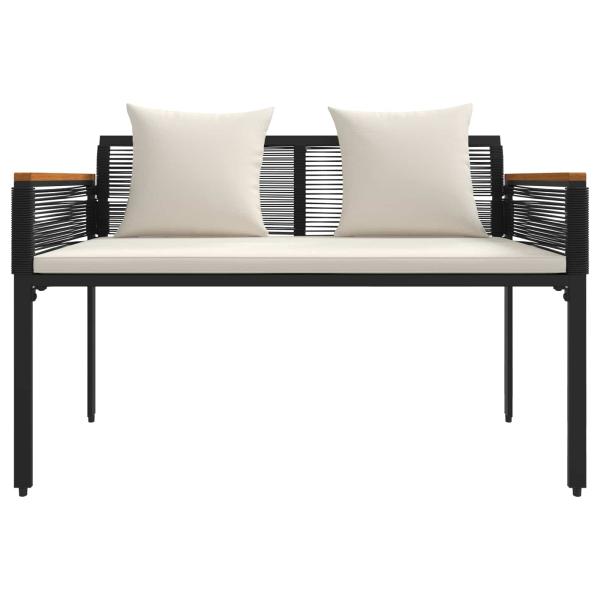 ARDEBO.de - Bank Outdoor Schwarz und Cremeweiß 117 x 54 x 74,5 cm