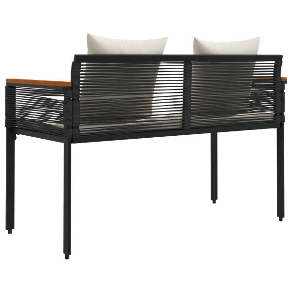 Bank Outdoor Schwarz und Cremeweiß 117 x 54 x 74,5 cm