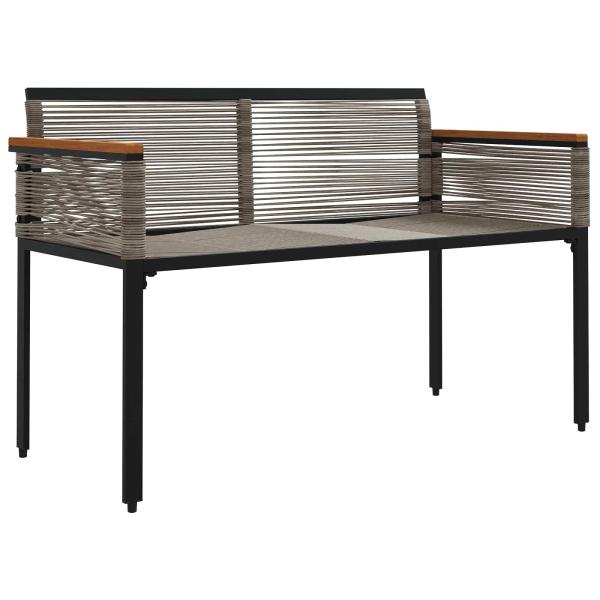 Bank Outdoor Grau und Dunkelgrau 117 x 54 x 74,5 cm Poly-Rattan
