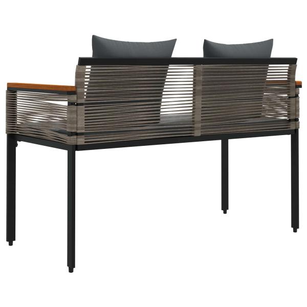 Bank Outdoor Grau und Dunkelgrau 117 x 54 x 74,5 cm Poly-Rattan