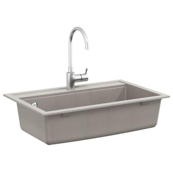 Waschbecken Grau 795 x 505 mm 80% Quarz und 20% Harz