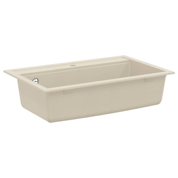 ARDEBO.de - Waschbecken Beige 795 x 505 mm 80% Quarz und 20% Harz