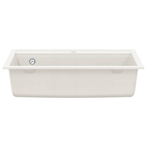 Waschbecken Weiß 795 x 505 mm 80% Quarz und 20% Harz