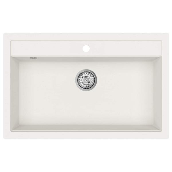 Waschbecken Weiß 795 x 505 mm 80% Quarz und 20% Harz