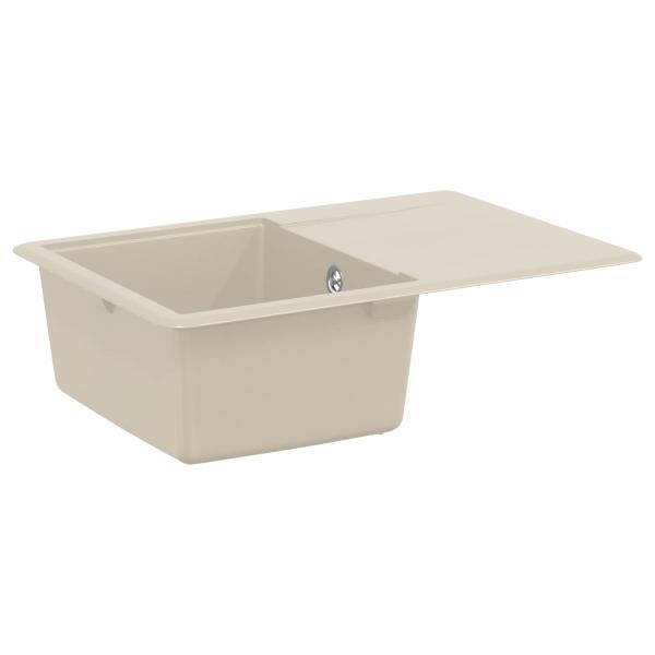 ARDEBO.de - Waschbecken Beige 670 x 460 mm 80% Quarz und 20% Harz