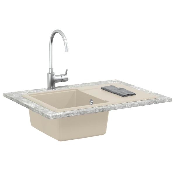 Waschbecken Beige 670 x 460 mm 80% Quarz und 20% Harz