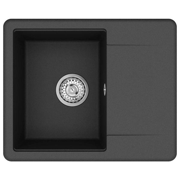 Waschbecken Schwarz 560 x 460 mm 80% Quarz und 20% Harz