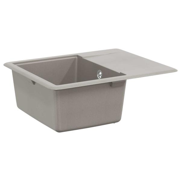 ARDEBO.de - Waschbecken Grau 560 x 460 mm 80% Quarz und 20% Harz
