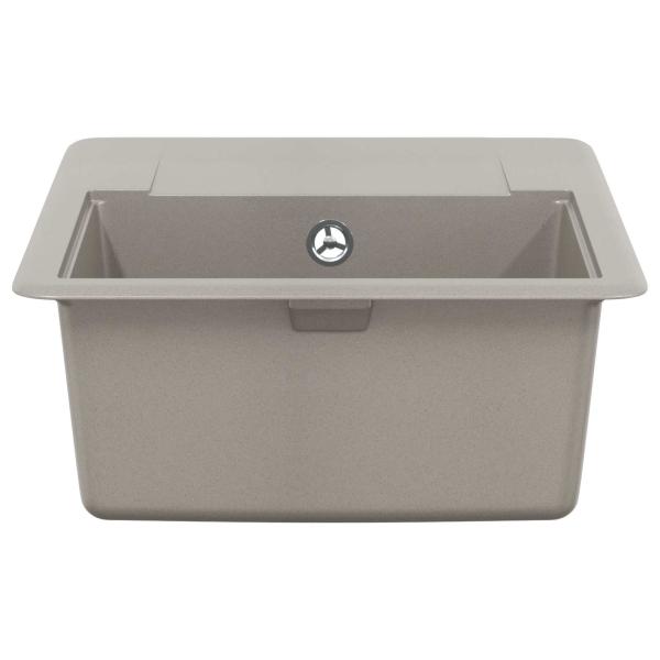 Waschbecken Grau 560 x 460 mm 80% Quarz und 20% Harz