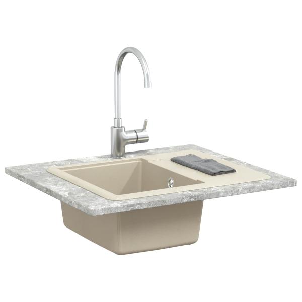 Waschbecken Beige 560 x 460 mm 80% Quarz und 20% Harz