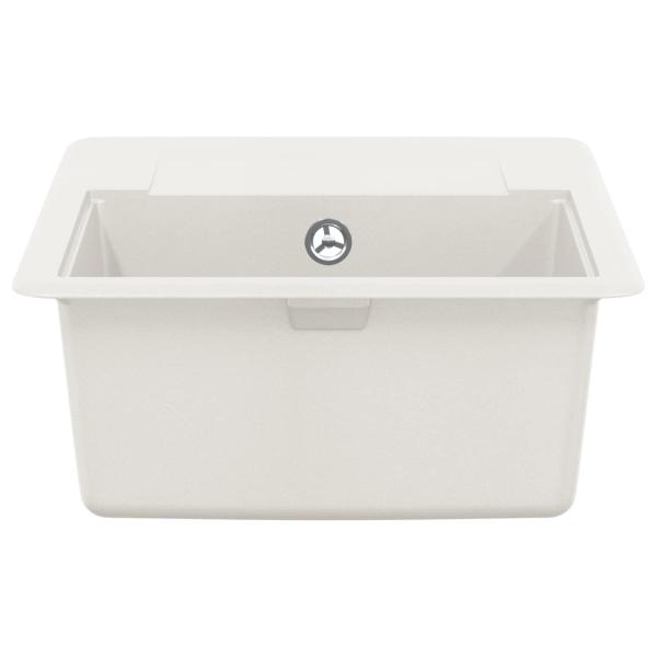 Waschbecken Weiß 560 x 460 mm 80% Quarz und 20% Harz