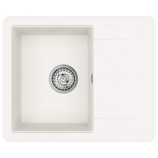 Waschbecken Weiß 560 x 460 mm 80% Quarz und 20% Harz